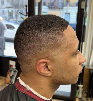 Burst fade with defined hairline