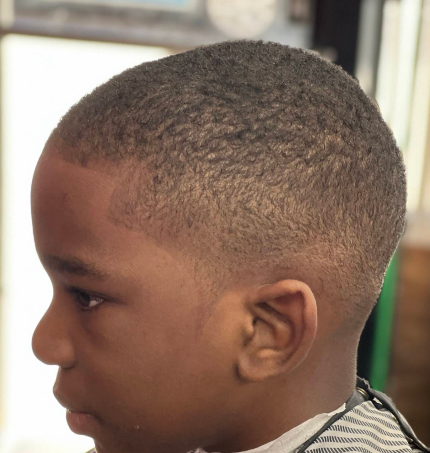 Kids taper haircut with sharp edge-up